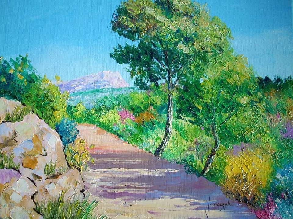 Jean-Marc Janiaczyk 普罗旺斯郊野小径风景油画
