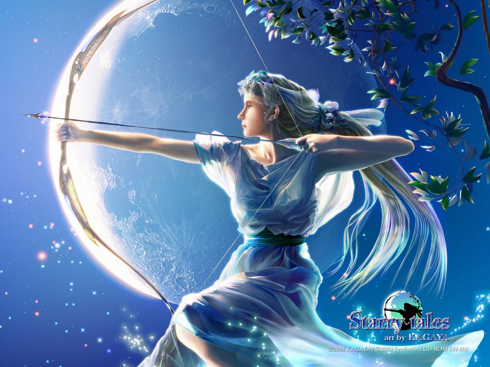 Kagaya Artemis Moon Goddess Starry Fantasy Illustration