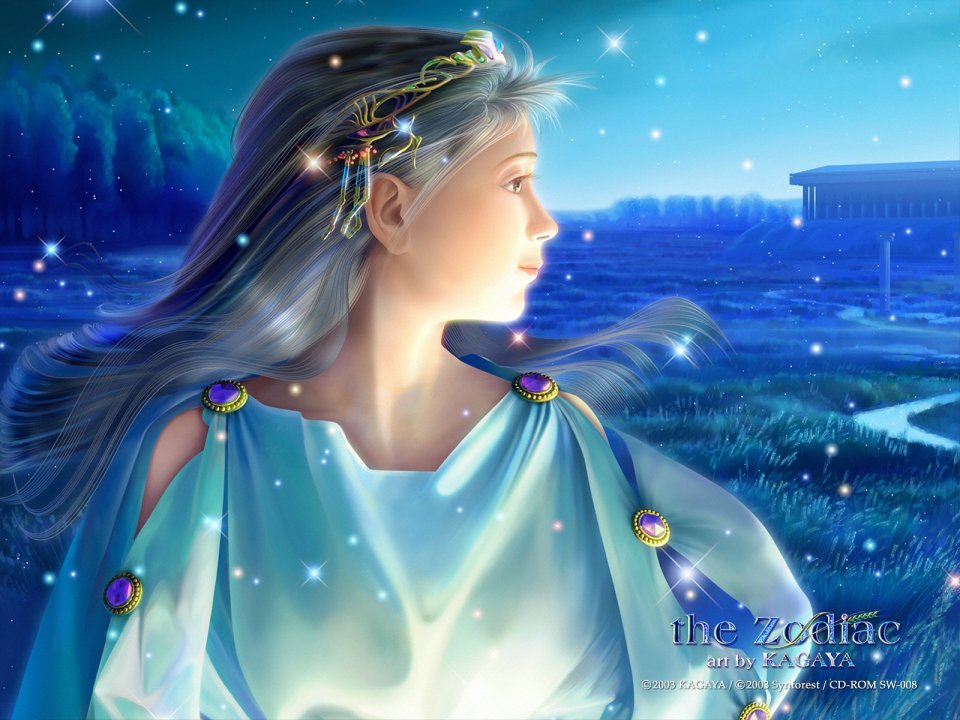 加贺谷穰 黄道十二宫处女座主题梦幻插画