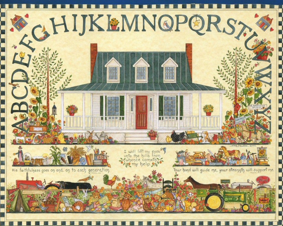 Ellen Stouffer American Country Alphabet Farmhouse Illustration