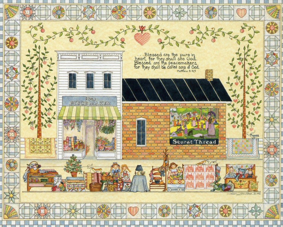 Ellen Stouffer 美式乡村布艺小店复古民俗装饰插画