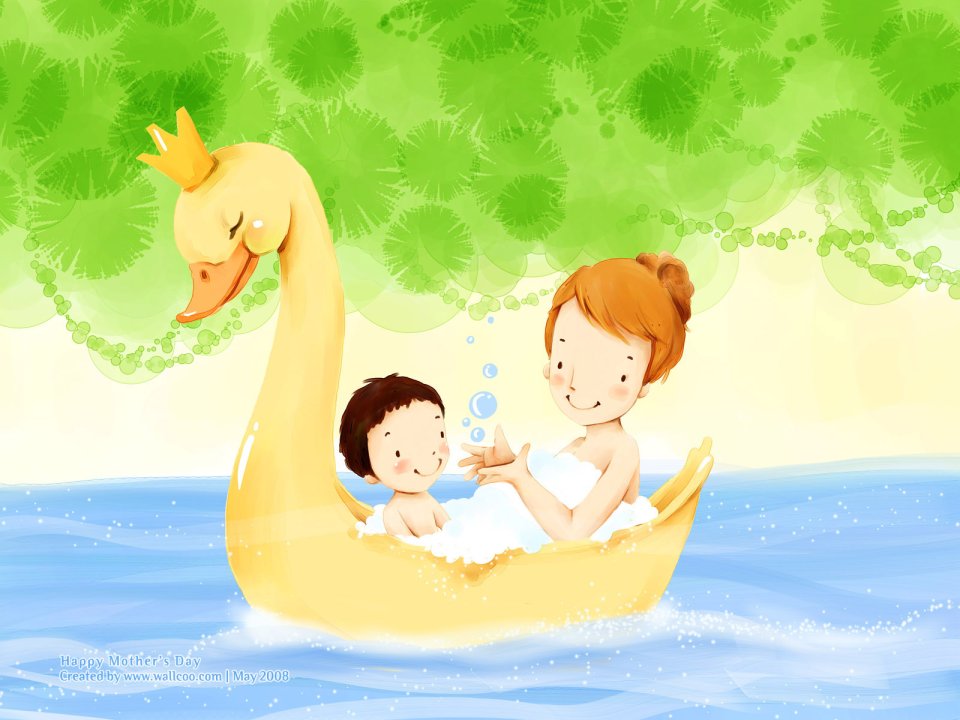 母亲节主题 – 可爱韩国插画壁纸