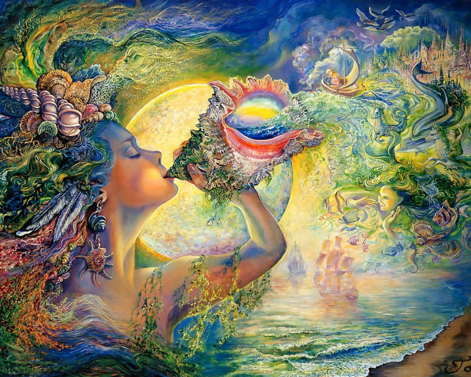 Josephine Wall Call Of The Sea Fantasy Oil Painting