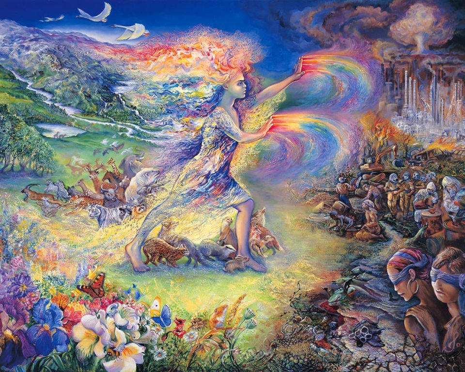Surreal Fantasy Painting Nature Goddess Protect Ecology