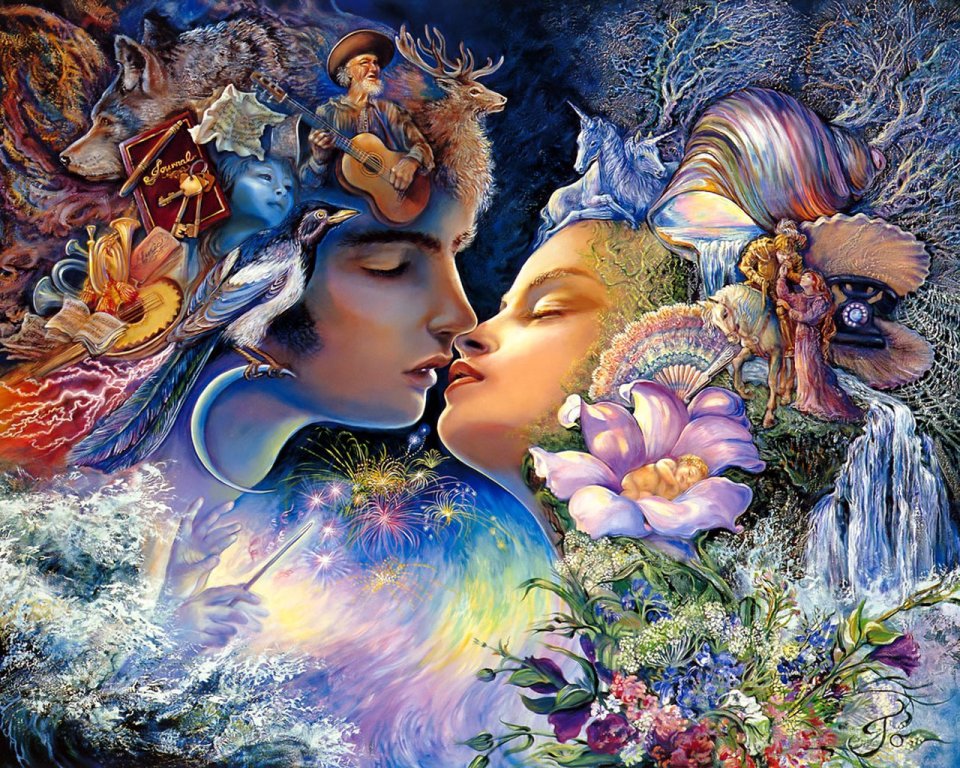 Josephine Prelude To A Kiss Surreal Fantasy Couple Painting