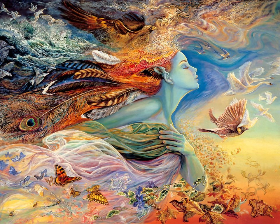 Josephine Wall Spirit Of Flight Fantasy Surreal Painting