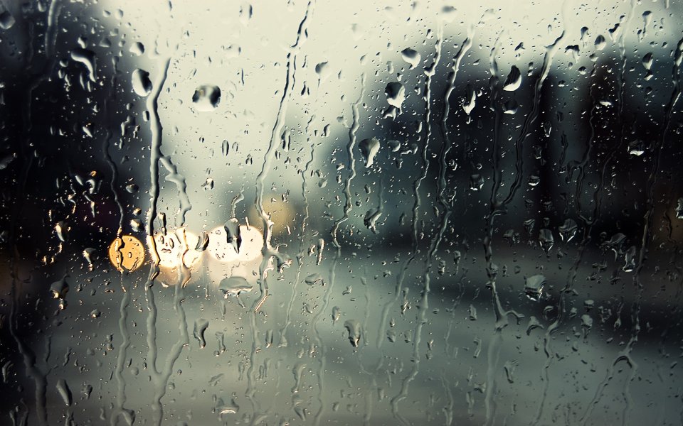 雨夜车窗雨滴朦胧城市街景自然摄影壁纸