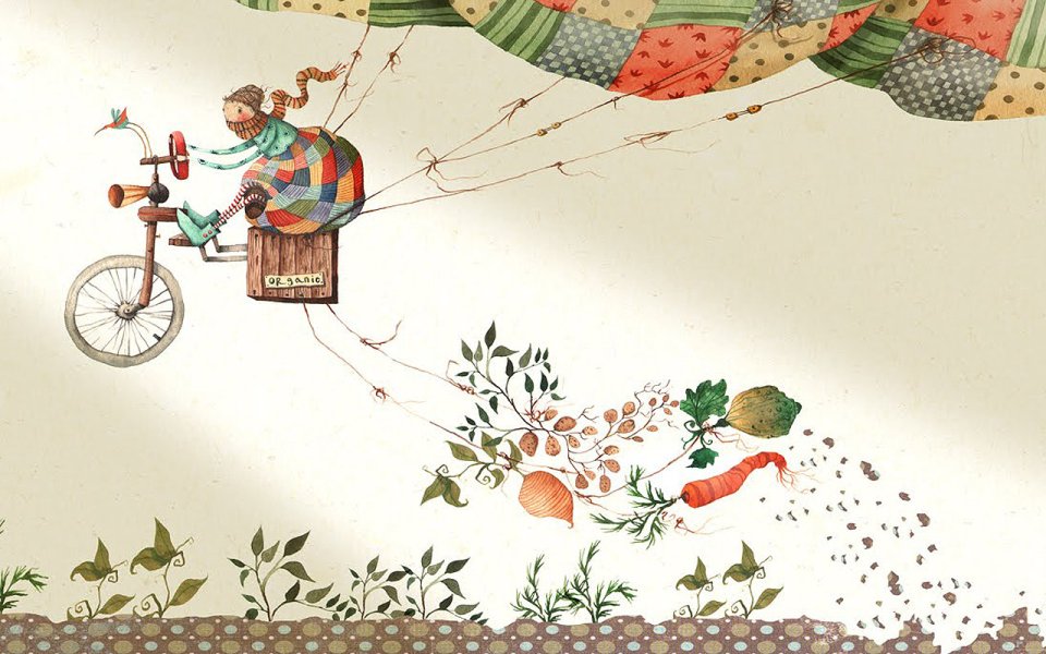 Organic Bike Fantasy Illustration