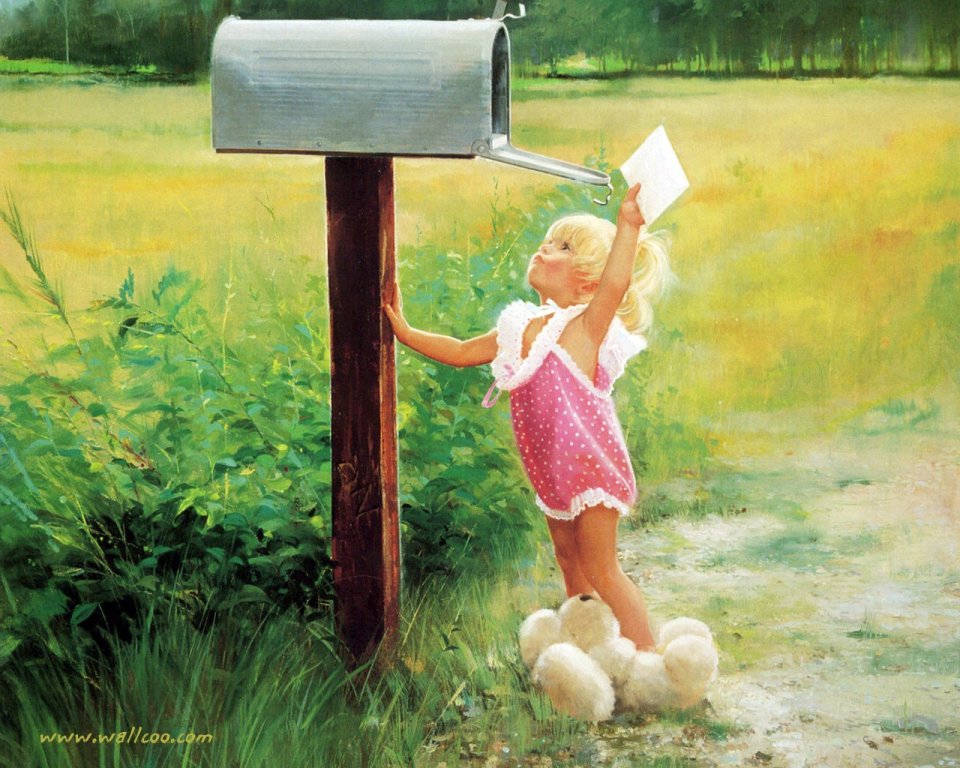 Donald Zolan Special Delivery Childhood Oil Painting