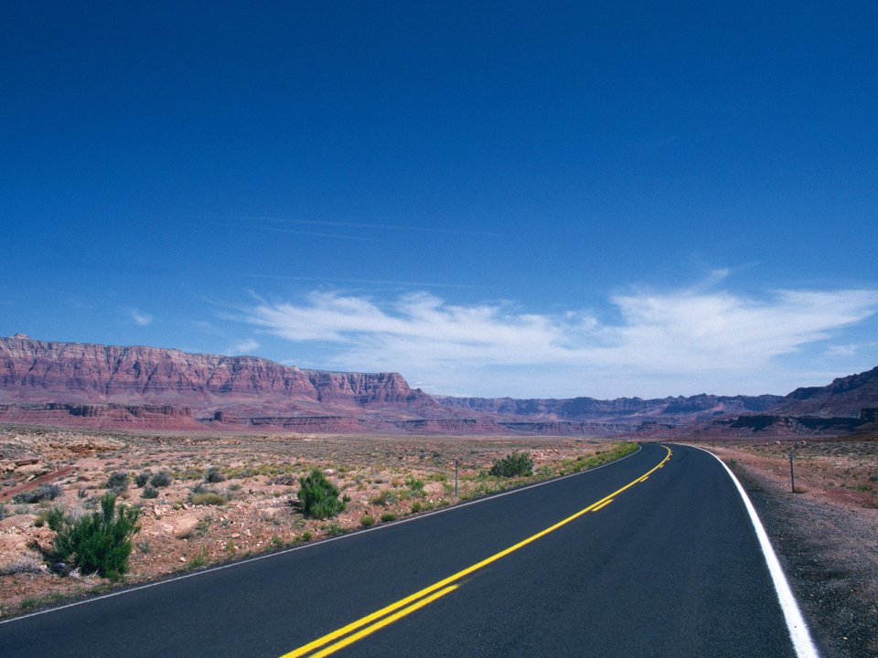 American West Desert Road Red Canyon Natural Scenery