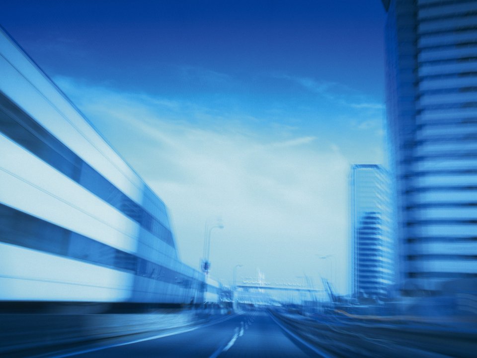 Blue Tone Motion Blur City Road Urban Scenery