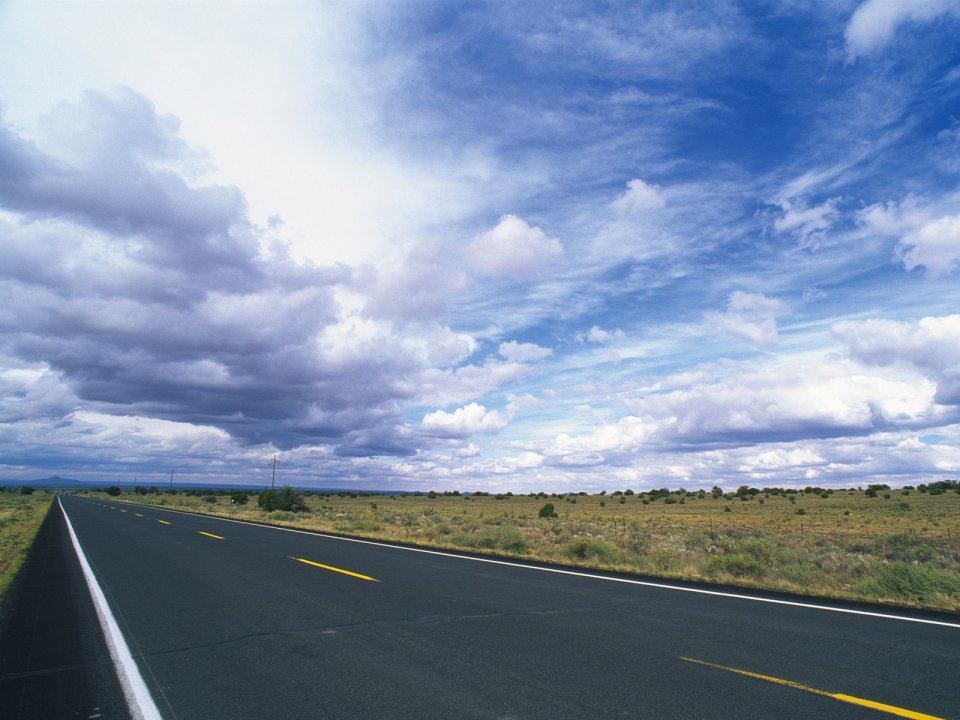 Us Western Wilderness Road Blue Sky Landscape
