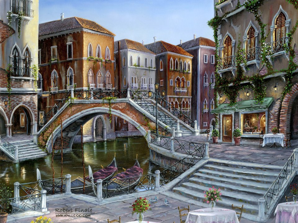 Robert Finale 威尼斯日出风景油画
