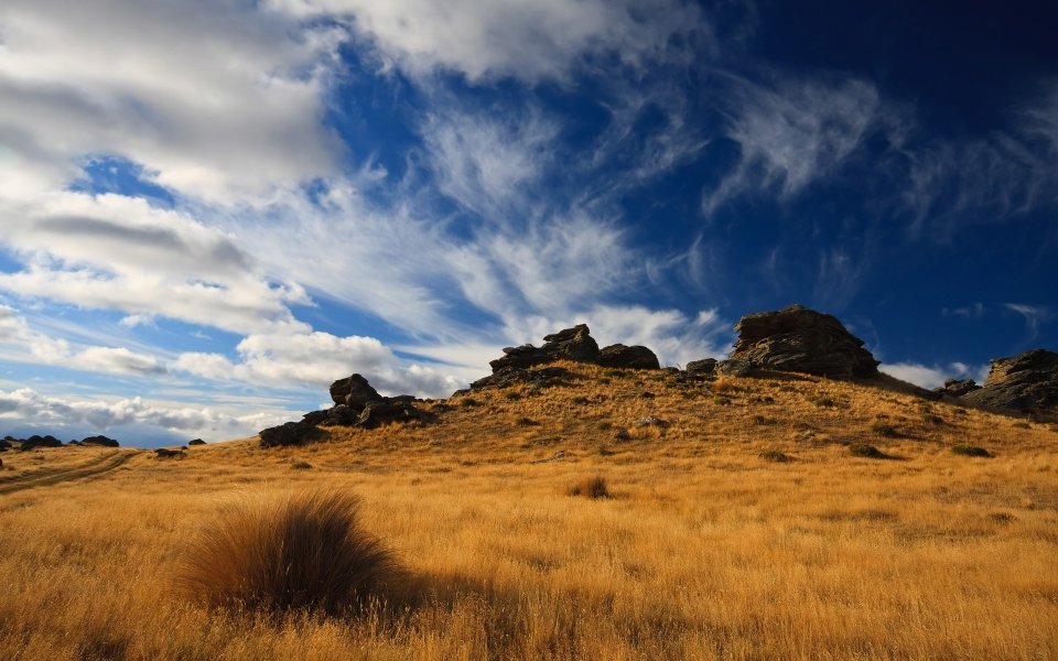 New Zealand South Island Golden Wilderness Rock Landscape