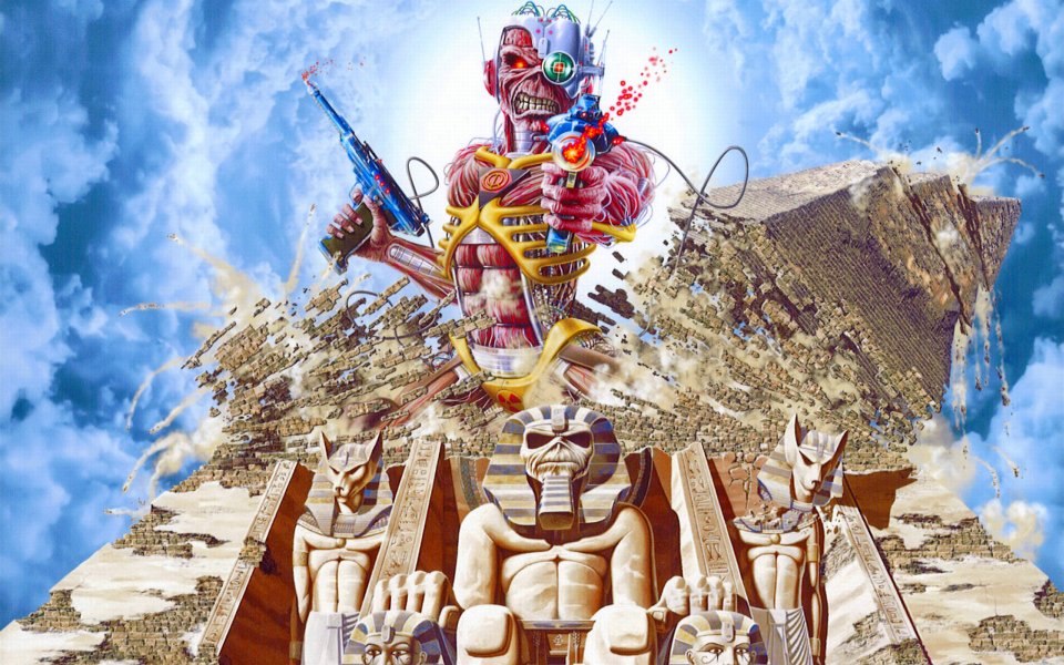 铁娘子乐队 Derek Riggs 埃及主题科幻专辑艺术插画
