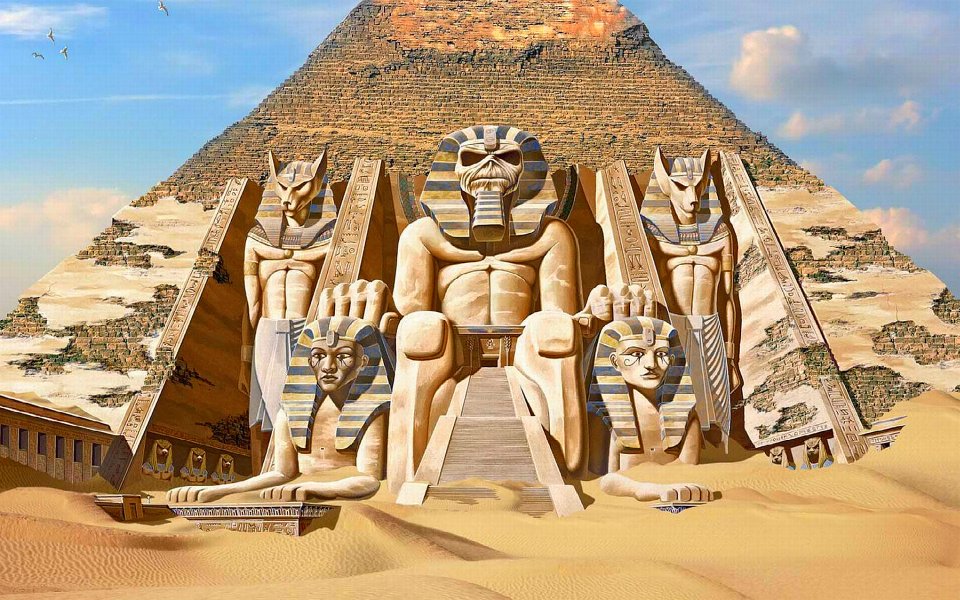 Iron Maiden Powerslave Egyptian Pyramid Album Artwork