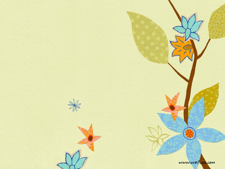 Fresh Collage Style Floral Branch Illustration
