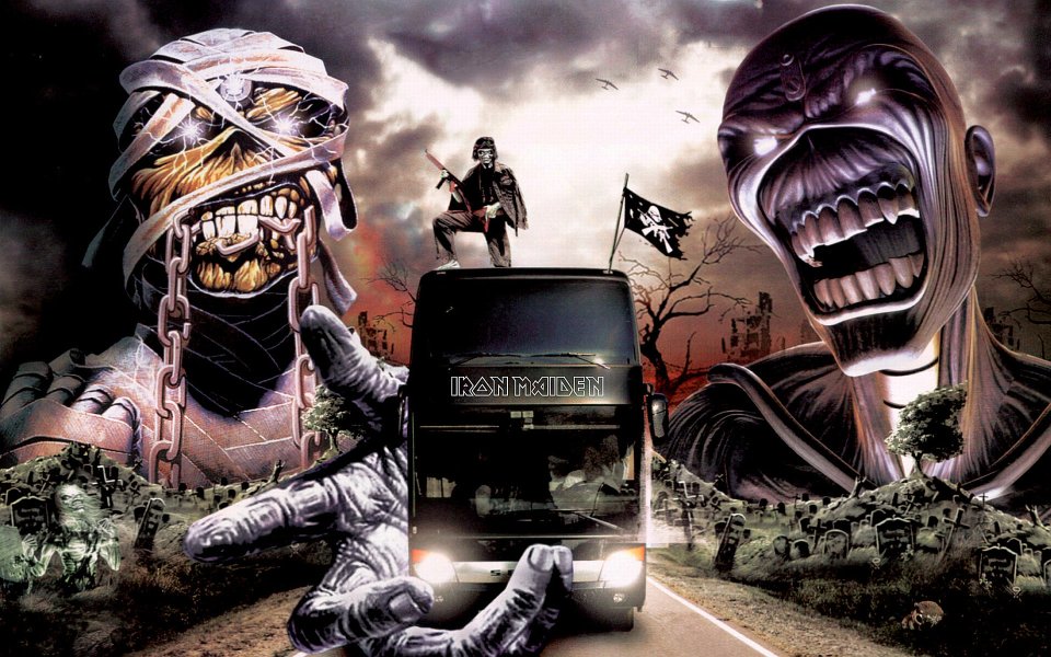 Derek Riggs创作 铁娘子乐队Iron Maiden 巡演巴士经典专辑插画