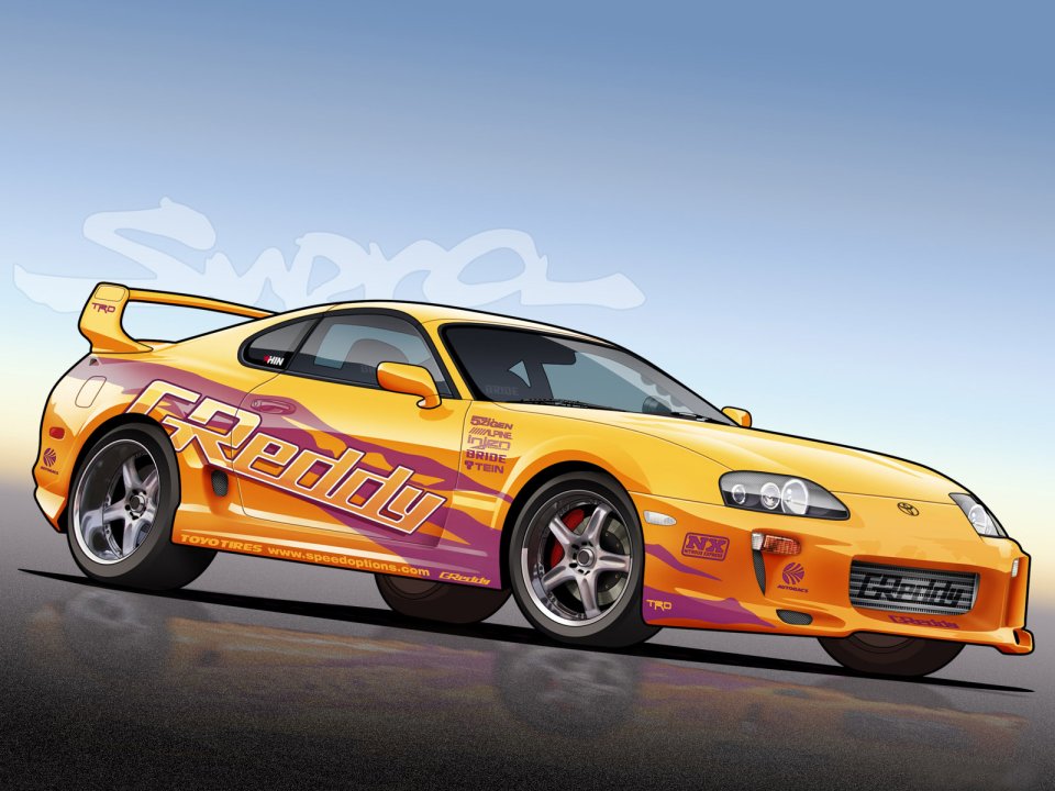 Toyota Supra A80 GReddy Vector Art