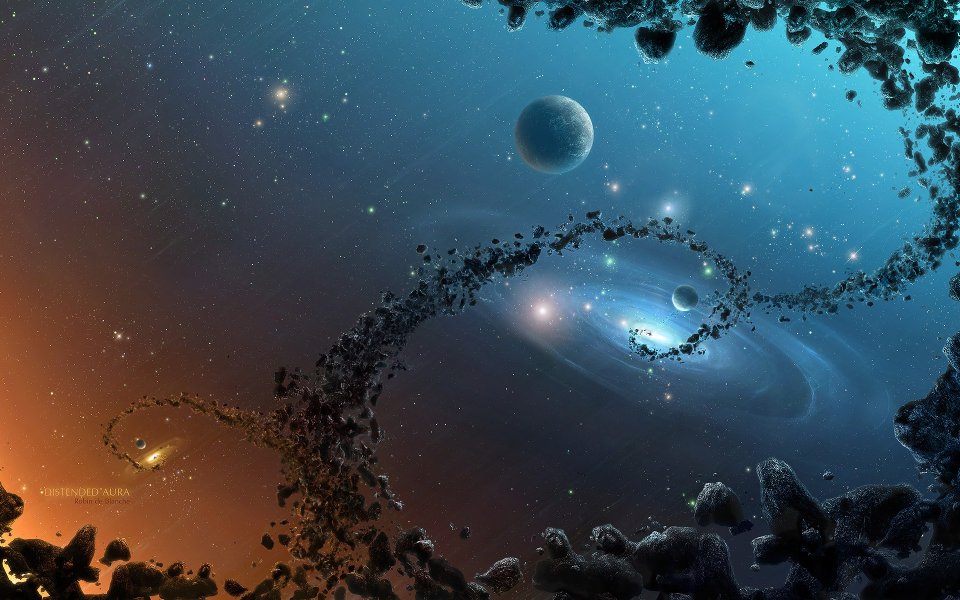 浩瀚深空宇宙小行星带星云科幻景观壁纸