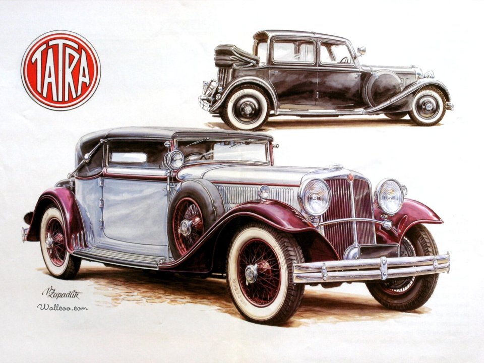 Vaclav Zapadlik 太脱拉经典老爷车水彩插画
