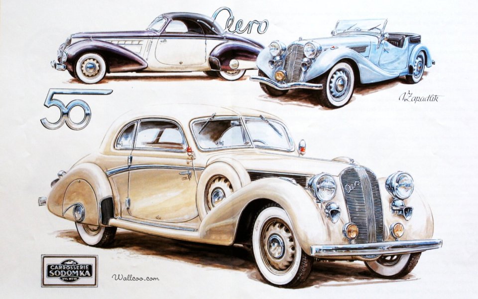 Vaclav Zapadlik 经典Aero系列老爷车手绘插画