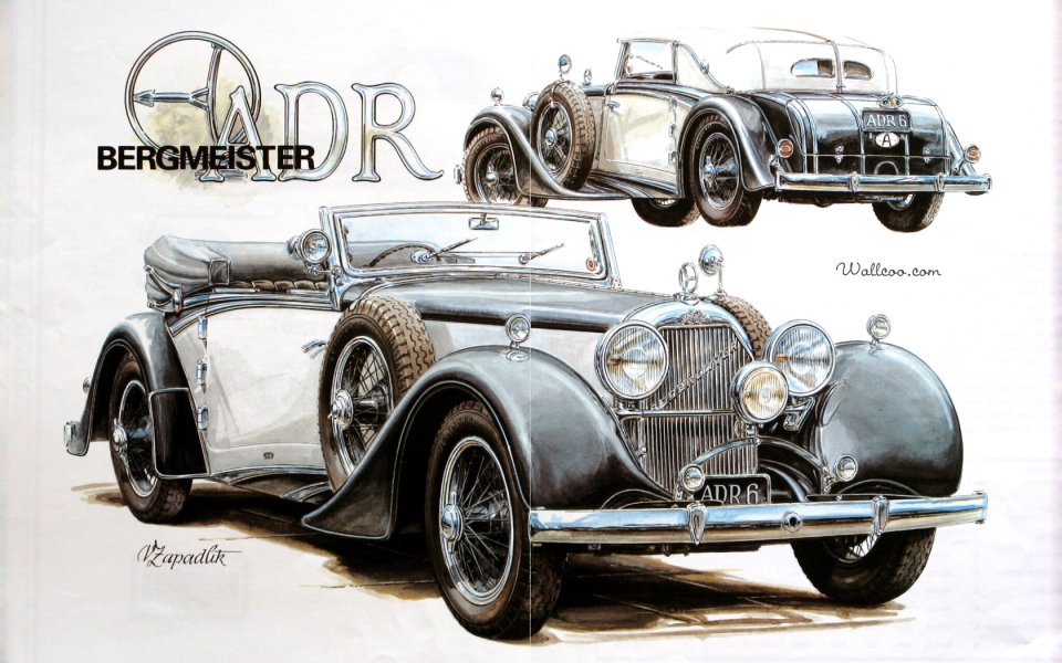Vaclav Zapadlik手绘 ADR Bergmeister经典老爷车插画
