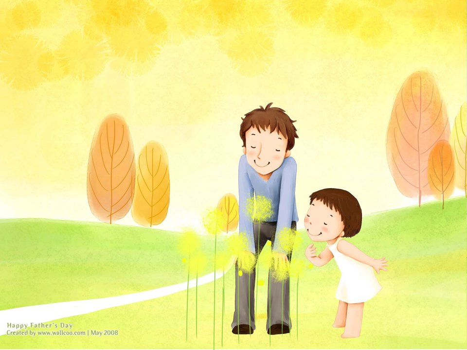 Happy Fathers Day Father And Daughter Illustration