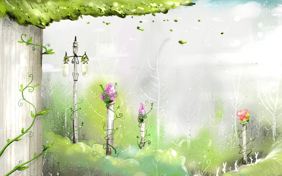Spring Forest Dreamy Floral Illustration