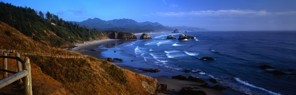 美国俄勒冈州太平洋海岸全景风光
