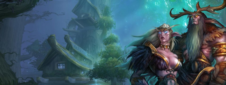 魔兽世界 暗夜精灵与塞纳留斯 暗夜森林原画