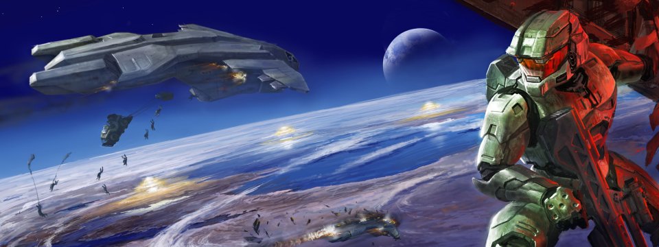 Halo Master Chief Orbital Combat Scene Wallpaper