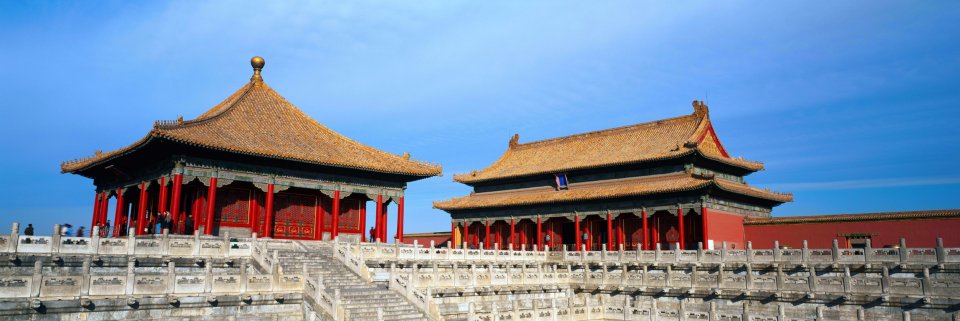 北京故宫紫禁城明清皇家宫殿古建筑全景