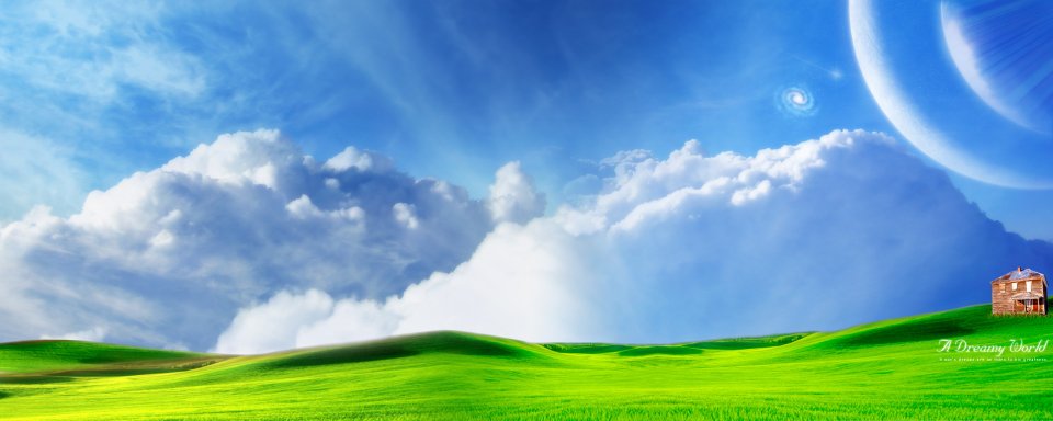 梦幻异星草甸超现实CG艺术宽屏壁纸