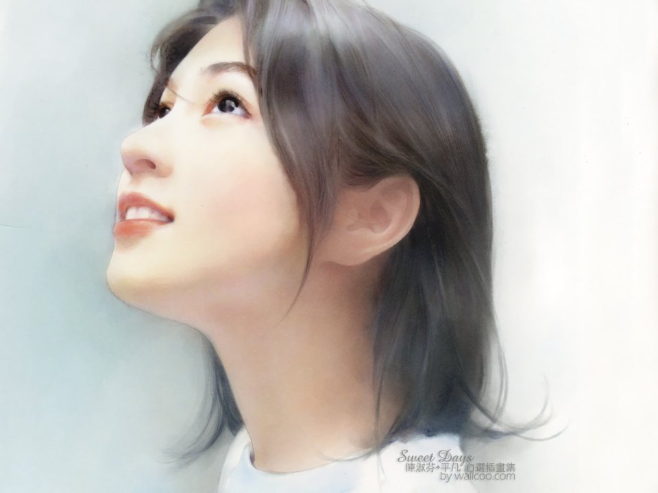 陈淑芬 Sweet Days 插画集 抬头少女肖像