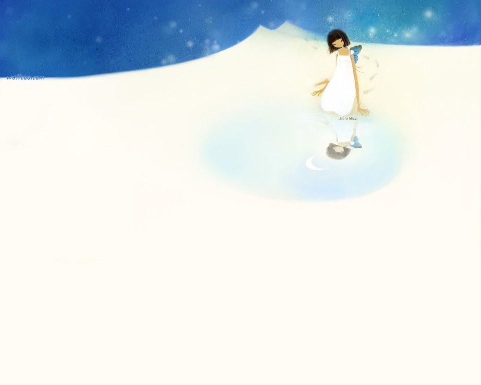 Mizzi Girl Reflection Illustration