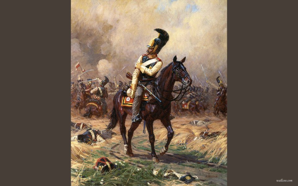 War Art 01 By Averyanov Alexander Napoleon Cavalry Battlefield Painting