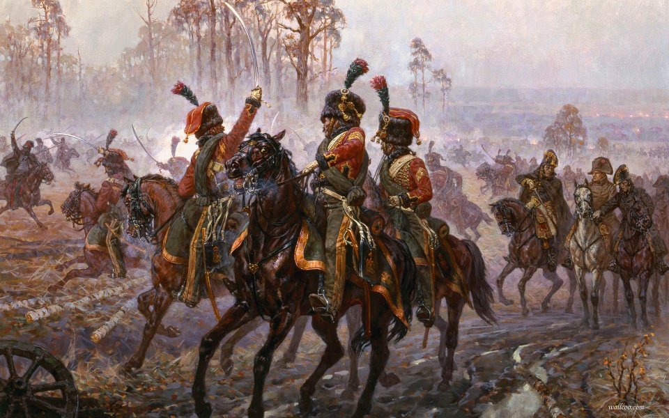 Averyanov Alexander 战争艺术12 拿破仑骑兵冲锋军事油画