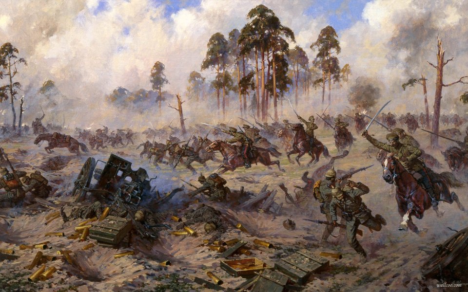 War Art 19 By Averyanov Alexander Cavalry Charge Battle Painting