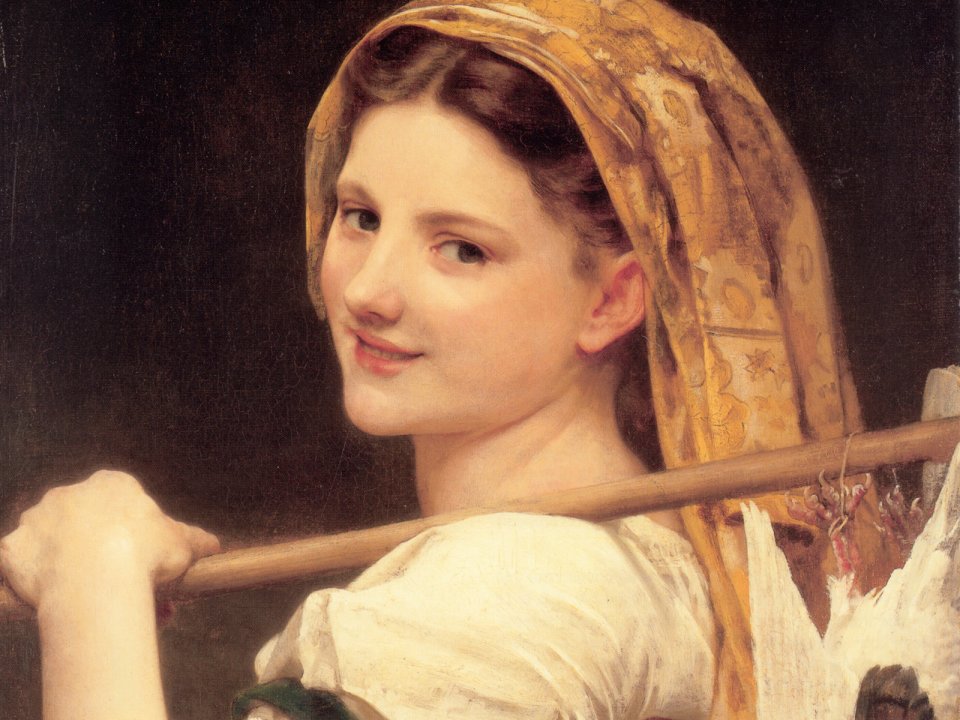 William Bouguereau Return From Market Classical Oil Painting