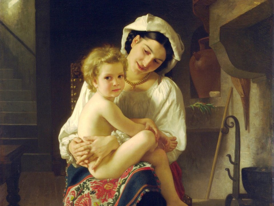 William Bouguereau Le Lever Neoclassical Oil Painting