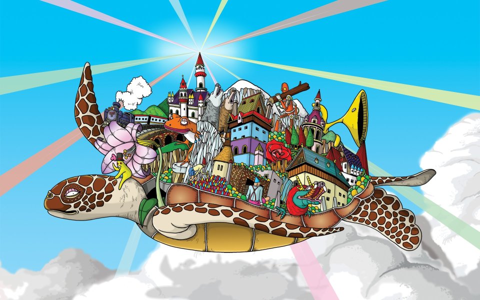 Fantasy City On A Giant Turtle