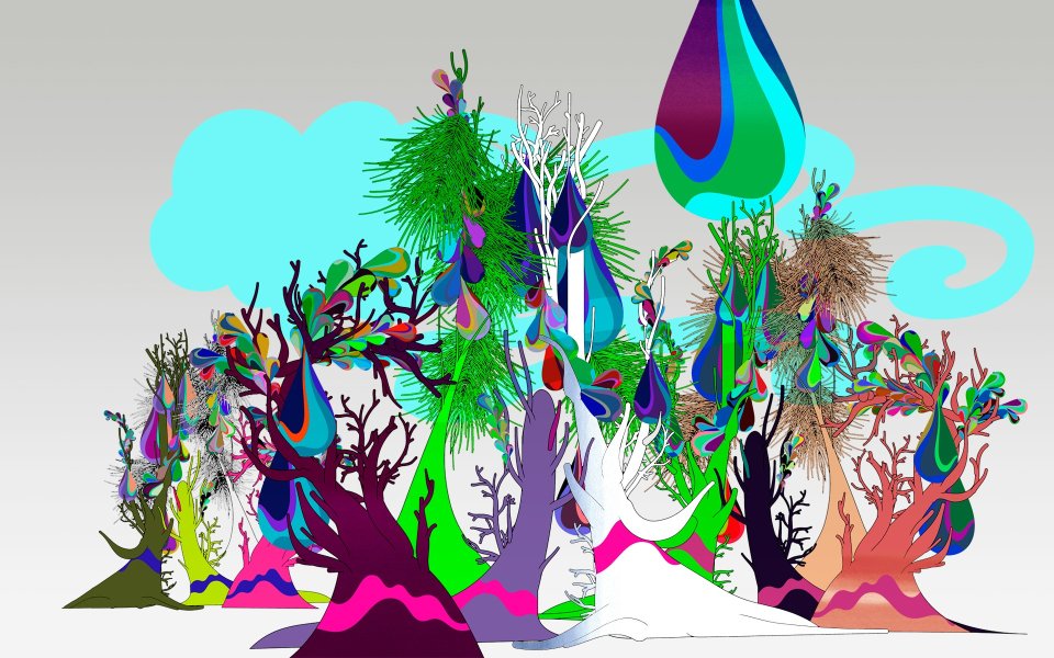Surreal Colorful Fantasy Forest Art