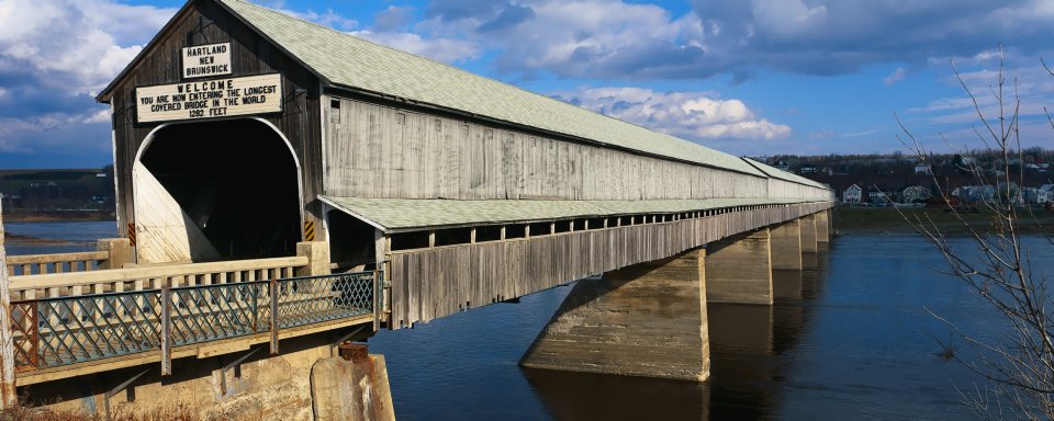 Hartland Covered Bridge New Brunswick Canada Riverside Scenery