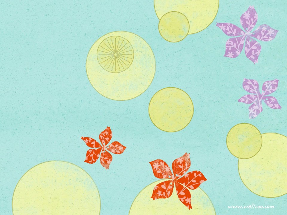 Abstract Floral And Circles Pastel Background