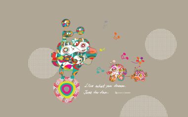 Pop Style Cute Colorful Cartoon Monsters Inspirational Illustration Wallpaper
