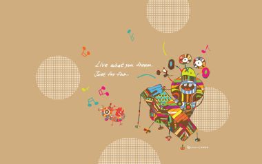 Colorful Abstract Cartoon Monster Music Motivational Illustration Wallpaper