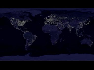 NASA卫星拍摄全球夜间城市灯光分布图