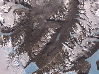 NASA卫星航拍南极干谷极地冰川地貌
