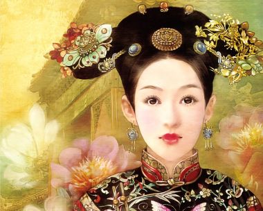 德珍绘清代清宫美人肖像插画